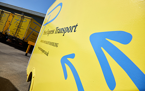 Side Shot of Price Express Transport Vehicle