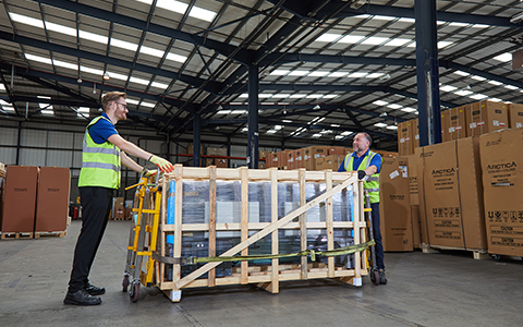 Price Express Transport Employees Moving a Delivery