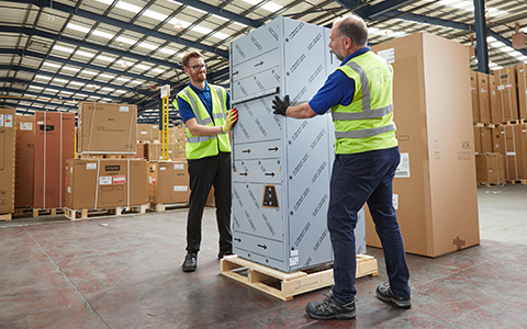 Price Express Transport Employees Moving a Delivery